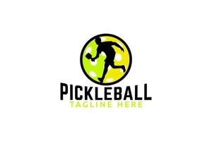 logotipo de pickleball para cualquier negocio, especialmente para equipos deportivos, clubes, comunidades, entrenamientos, etc. vector