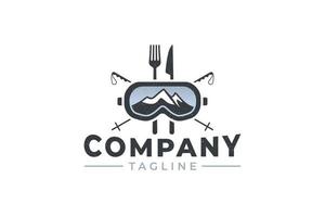 Ski restaurant logo vector graphic fo any business especially for food and beverage, restaurant, cafe, etc.