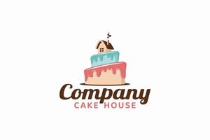 cake house logo for any business especialy for bakery, cake shop, store, cafe, restaurant, etc. vector