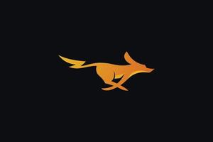 logo with a fox with a lightning tail. vector