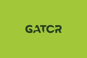 gator logo with gator lettering and hidden alligator between the letters. vector