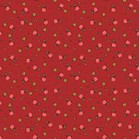 Seamless autumn pattern with apples and leaves. Red apples and maple leaves background. Apple pattern vector