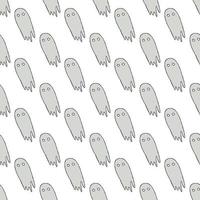 Seamless halloween pattern with ghost. Vector background with doodle halloween ghost icons