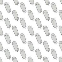 Seamless halloween pattern with ghost. Vector background with doodle halloween ghost icons