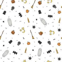 Seamless halloween pattern. Doodle halloween background vector