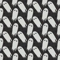 Seamless halloween pattern with ghost. Vector background with doodle halloween ghost icons