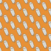 Seamless halloween pattern with ghost. Vector background with doodle halloween ghost icons