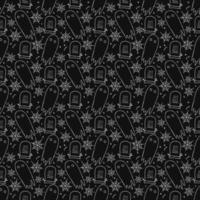 Seamless Halloween vector pattern. Doodle vector with halloween icons