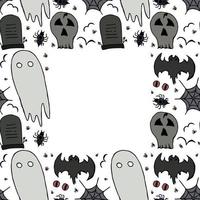 fondo de halloween garabato, vector, halloween, marco, con, lugar, para, texto vector