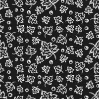 Black and white autumn pattern. Seamless autumn leaves pattern. autumn maple leaves vector