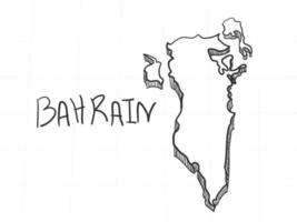 dibujado a mano del mapa 3d de bahrein sobre fondo blanco. vector