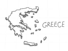 Hand Drawn of Greece 3D Map on White Background. vector