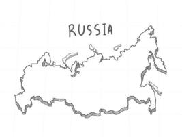 dibujado a mano del mapa 3d de rusia sobre fondo blanco. vector