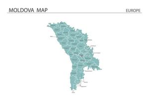 Moldova map vector on white background. Map have all province and mark the capital city of Moldova.