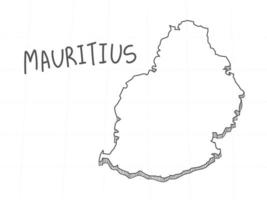 Hand Drawn of Mauritius 3D Map on White Background. vector