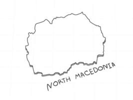 dibujado a mano del mapa 3d de macedonia del norte sobre fondo blanco. vector