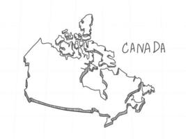 dibujado a mano del mapa 3d de canadá sobre fondo blanco. vector