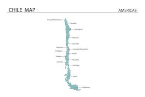 Chile map vector on white background. Map have all province and mark the capital city of Chile.
