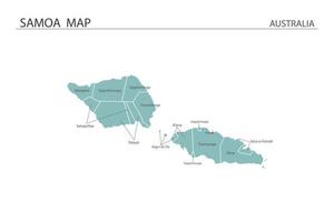 Samoa map vector on white background. Map have all province and mark the capital city of Samoa.