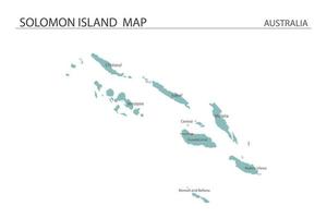 Solomon Island map vector on white background. Map have all province and mark the capital city of Solomon Island.