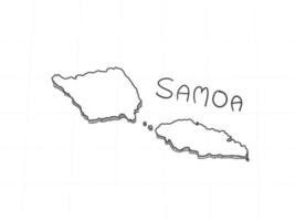 dibujado a mano del mapa 3d de samoa sobre fondo blanco. vector