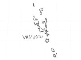 Hand Drawn of Vanuatu 3D Map on White Background. vector