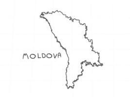 Hand Drawn of Moldova 3D Map on White Background. vector