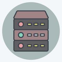 Icon Server. suitable for Computer Components symbol. color mate style. simple design editable. design template vector. simple illustration vector