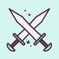 Icon Swords. suitable for education symbol. MBE style. simple design editable. design template vector. simple illustration vector