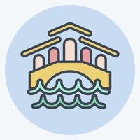 icono de venecia. adecuado para el símbolo de la educación. estilo compañero de color. diseño simple editable. vector de plantilla de diseño. ilustración sencilla