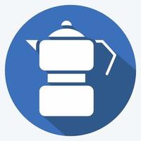 Icon Moka Pot. suitable for education symbol. long shadow style. simple design editable. design template vector. simple illustration vector