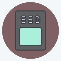 Icon SSD. suitable for Computer Components symbol. color mate style. simple design editable. design template vector. simple illustration vector