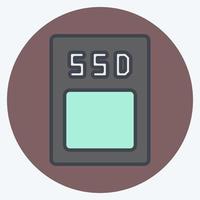 Icon SSD. suitable for Computer Components symbol. color mate style. simple design editable. design template vector. simple illustration vector