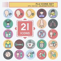 Icon Set Flu. suitable for education symbol. color mate style. simple design editable. design template vector. simple illustration vector