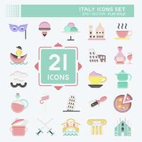 conjunto de iconos de italia. adecuado para el símbolo de la educación. estilo plano diseño simple editable. vector de plantilla de diseño. ilustración sencilla