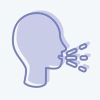 icono de estornudos. adecuado para el símbolo de la gripe. estilo de dos tonos. diseño simple editable. vector de plantilla de diseño. ilustración sencilla