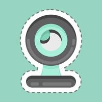 Sticker line cut Webcam. suitable for Computer Components symbol. simple design editable. design template vector. simple illustration vector