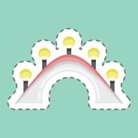 puente de corte de línea de pegatina. adecuado para el símbolo del parque de la ciudad. diseño simple editable. vector de plantilla de diseño. ilustración sencilla