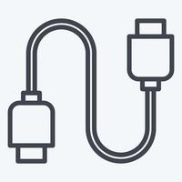 Icon Cable. suitable for Computer Components symbol. line style. simple design editable. design template vector. simple illustration vector