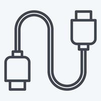 Icon Cable. suitable for Computer Components symbol. line style. simple design editable. design template vector. simple illustration vector