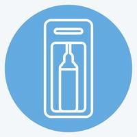 icono de máquina de refrescos. adecuado para el símbolo de electrodomésticos de cocina. estilo de ojos azules. diseño simple editable. vector de plantilla de diseño. ilustración sencilla