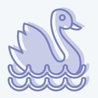 Icon Swan. suitable for education symbol. two tone style. simple design editable. design template vector. simple illustration vector