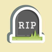 Sticker Grave. suitable for Halloween symbol. simple design editable. design template vector. simple illustration vector