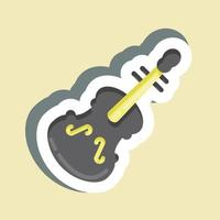 Sticker Violin. suitable for education symbol. simple design editable. design template vector. simple illustration vector