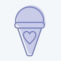 helado de icono. adecuado para el símbolo de la educación. estilo de dos tonos. diseño simple editable. vector de plantilla de diseño. ilustración sencilla