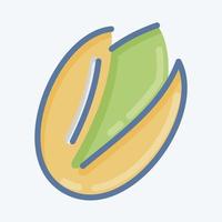 icono de pistacho. adecuado para el símbolo de las nueces. estilo garabato. diseño simple editable. vector de plantilla de diseño. ilustración sencilla