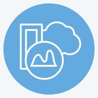 Icon Database Analysis. suitable for education symbol. blue eyes style. simple design editable. design template vector. simple illustration vector