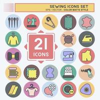 Icon Set Sewing. suitable for education symbol. color mate style. simple design editable. design template vector. simple illustration vector