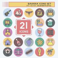 conjunto de iconos de Baviera. adecuado para el símbolo de la educación. estilo compañero de color. diseño simple editable. vector de plantilla de diseño. ilustración sencilla