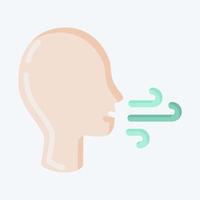 icono dificultad para respirar. adecuado para el símbolo de la gripe. estilo plano diseño simple editable. vector de plantilla de diseño. ilustración sencilla